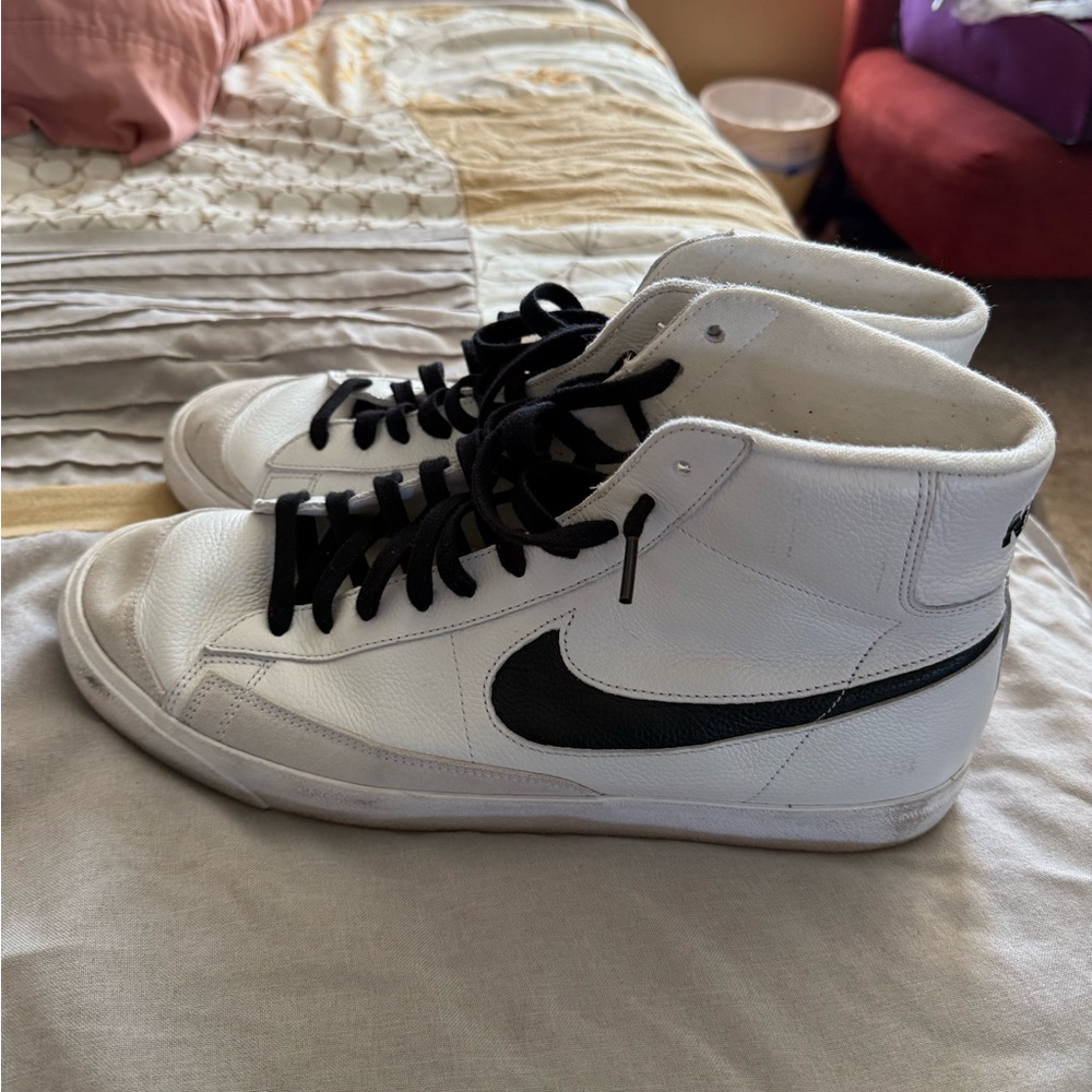 Nike White and Black High-Top Sneakers